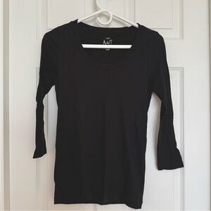 J.Crew Black 3/4 Sleeve Scoop Neck Top – Size S